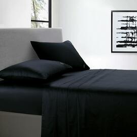 400 Thread Count Fitted Sheet Black Long Single Bed