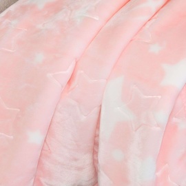 Star Embossed Baby Mink Blanket Pink