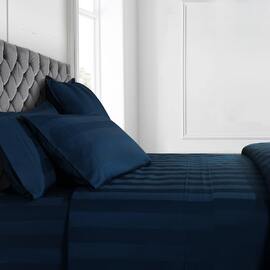 Bespoke 1200TC Sheet Set Navy Queen Bed Extra Depth