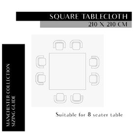 Langham Plain Table Cloth Linen [SIZE: 210x210cm]