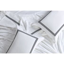 Ambassador Embroidered King Size Pillowcase -1000 TCBlack