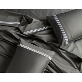 Ambassador 1000 TC Embroidered Charcoal Sheet Set King Bed Extra Depth