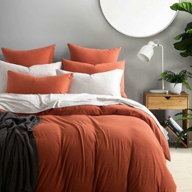 Jersey Quilt Cover Set Rust [SIZE: Super King Bed]