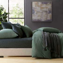 Jersey Quilt Cover Set Olive Green [SIZE: Super King Bed]