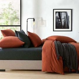 Jersey Quilt Cover Set Rust [SIZE: Super King Bed]