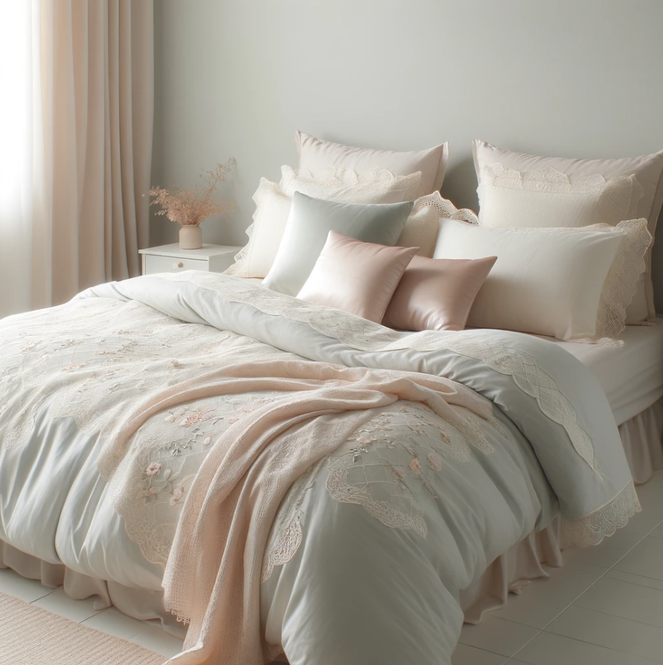 Simple Romantic and Feminine Bedroom Coverlet