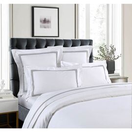 Ambassador 1000 TC Embroidered Sheet Set Silver [SIZE: Queen Bed Extra Depth]