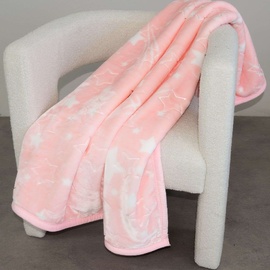 Star Embossed Baby Mink Blanket Pink