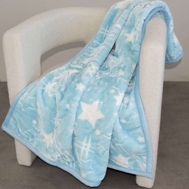 Star Embossed Baby Mink Blanket Blue