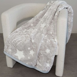 Star Embossed Baby Mink Blanket Silver